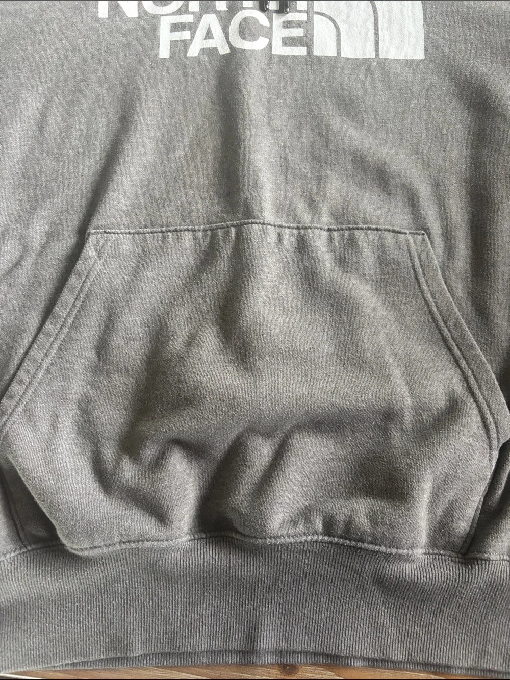 The North Face Gray Pullover Hoodie with White Logo